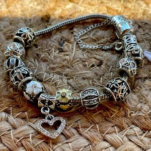 COPY - Adorable silver plated charm bracelet. You can add or remove charms.